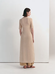 Airy Long Knit Cardigan With Hollow Design All Seasons