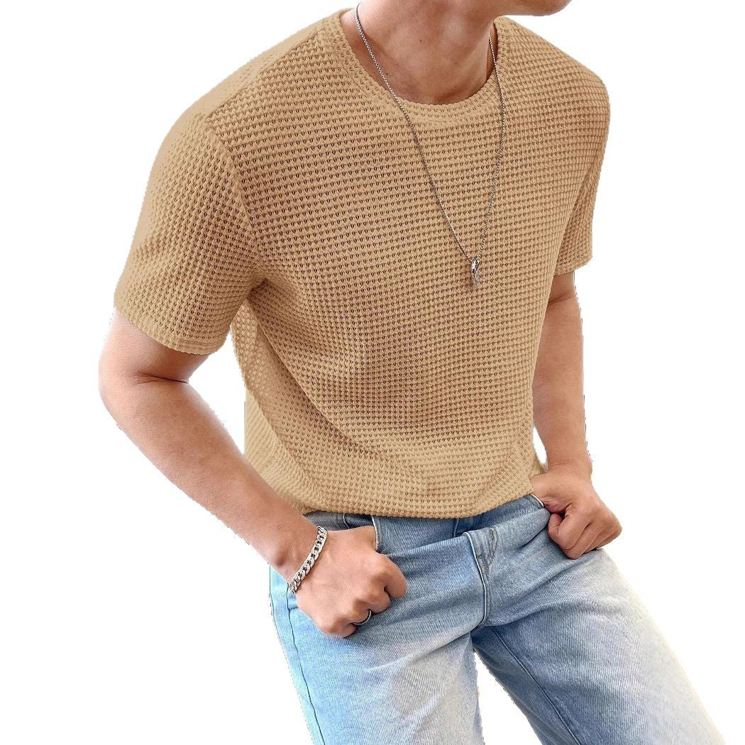 Mens Casual Loose Solid Color Short Sleeve T Shirt T-Shirts
