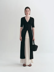 Airy Long Knit Cardigan With Hollow Design All Seasons