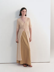 Airy Long Knit Cardigan With Hollow Design All Seasons