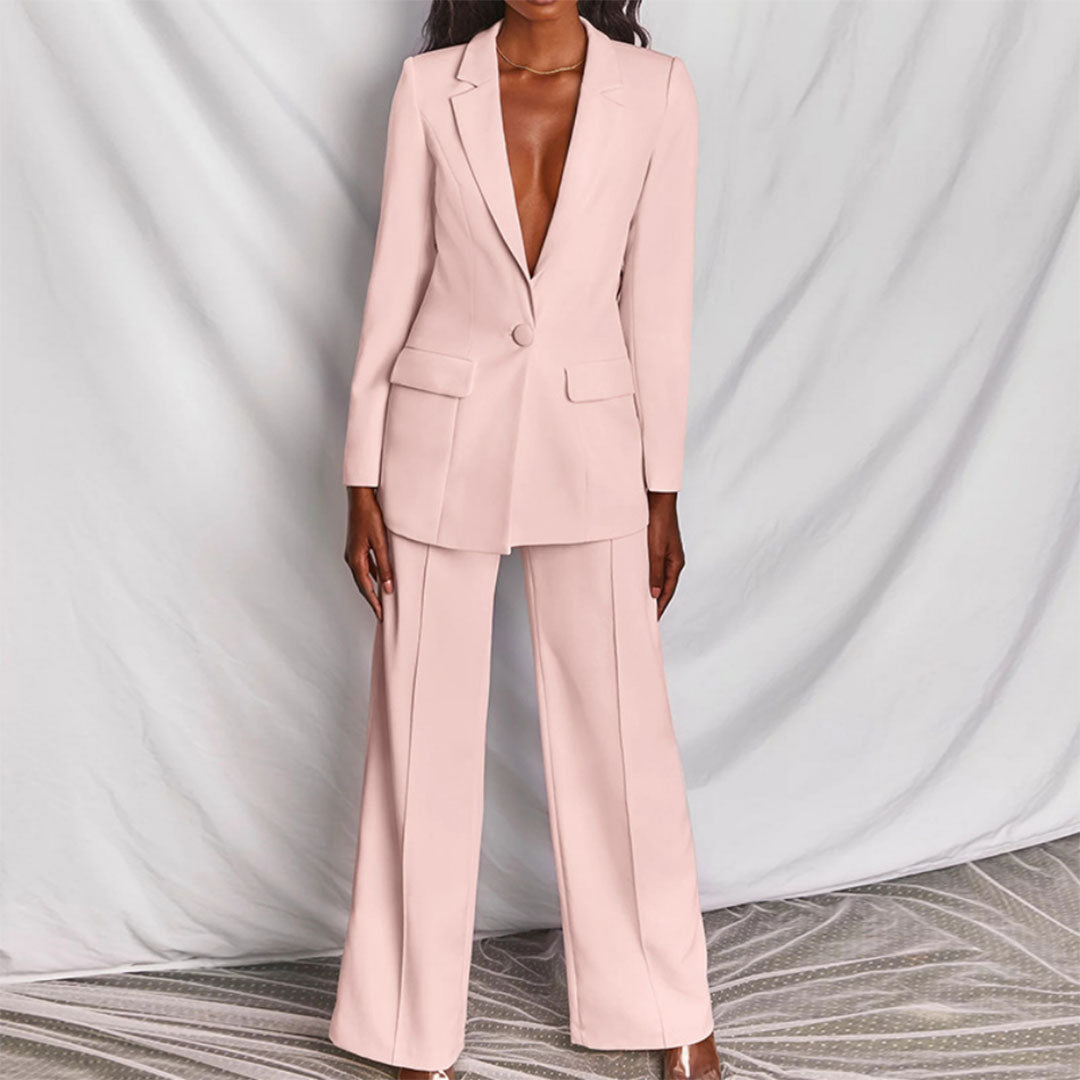 Elegant Womens Blazer and Pants Set for Formal Wear - OKOHOKO™ FASHION