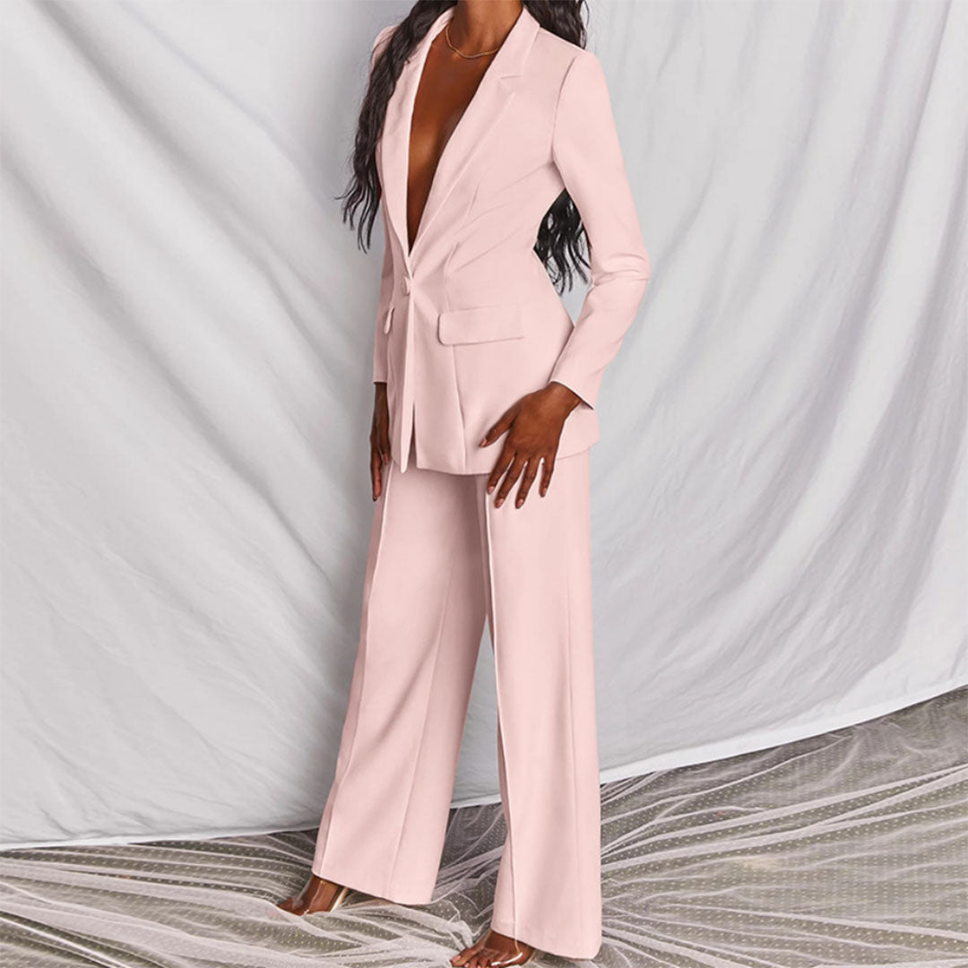 Elegant Womens Blazer and Pants Set for Formal Wear - OKOHOKO™ FASHION