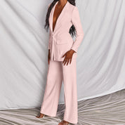 Elegant Womens Blazer and Pants Set for Formal Wear - OKOHOKO™ FASHION