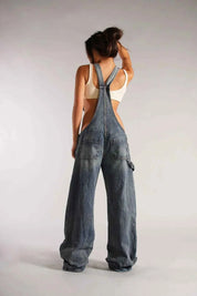 Camouflage Denim Overalls With Deep V Neck For Women - OKOHOKO™ FASHION