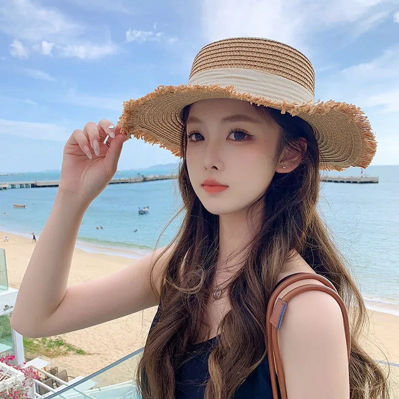 Wide Brim Straw Hat For Women Sun Protection Beach Summer Hats