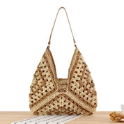 Boho Chic Beach Bag With Vibrant Patterns And Roomy Design Brown Bag