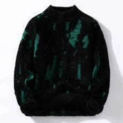 Cozy Textured Knit Sweater With Abstract Pattern For Winter - OKOHOKO™ FASHION