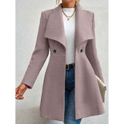 Elegant Wool Blend Long Coat for Women Winter Warmth - OKOHOKO™ FASHION