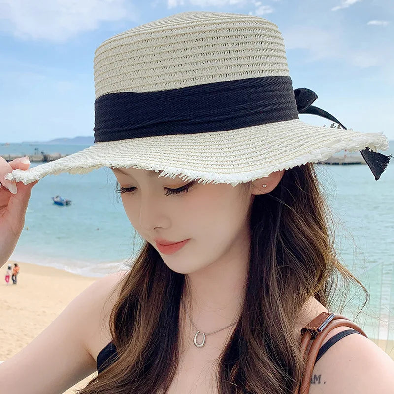 Wide Brim Straw Hat For Women Sun Protection Beach Summer Hats