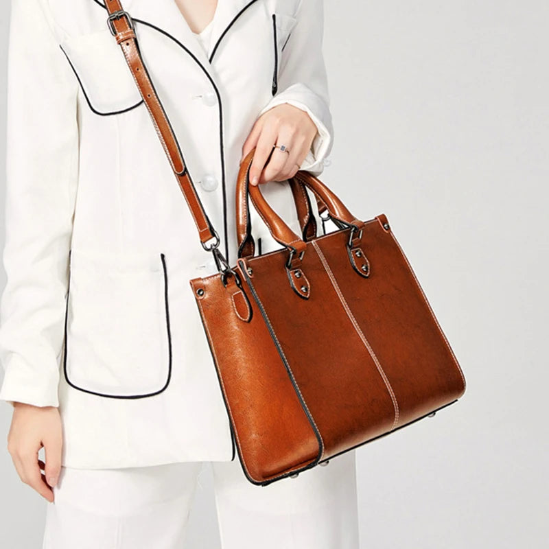 Elegant Genuine Leather Women's Tote Bag - OKOHOKO™ FASHION