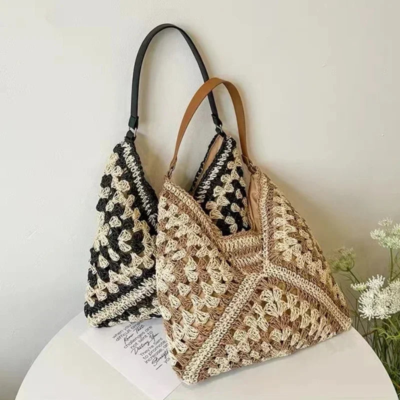 Boho Chic Beach Bag With Vibrant Patterns And Roomy Design Bag