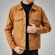 Casual Suede Leather Jacket For Men Premium Quality - OKOHOKO™ FASHION