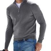 Mens Cashmere Half Zip Sweater Long Sleeve Pullover - OKOHOKO™ FASHION