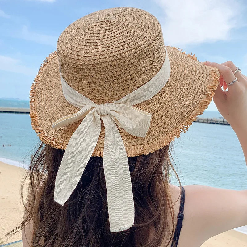 Wide Brim Straw Hat For Women Sun Protection Beach Summer Hats
