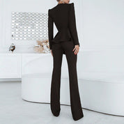 Women Two Piece Blazer Set Office Suit Jacket Trousers - OKOHOKO™ FASHION