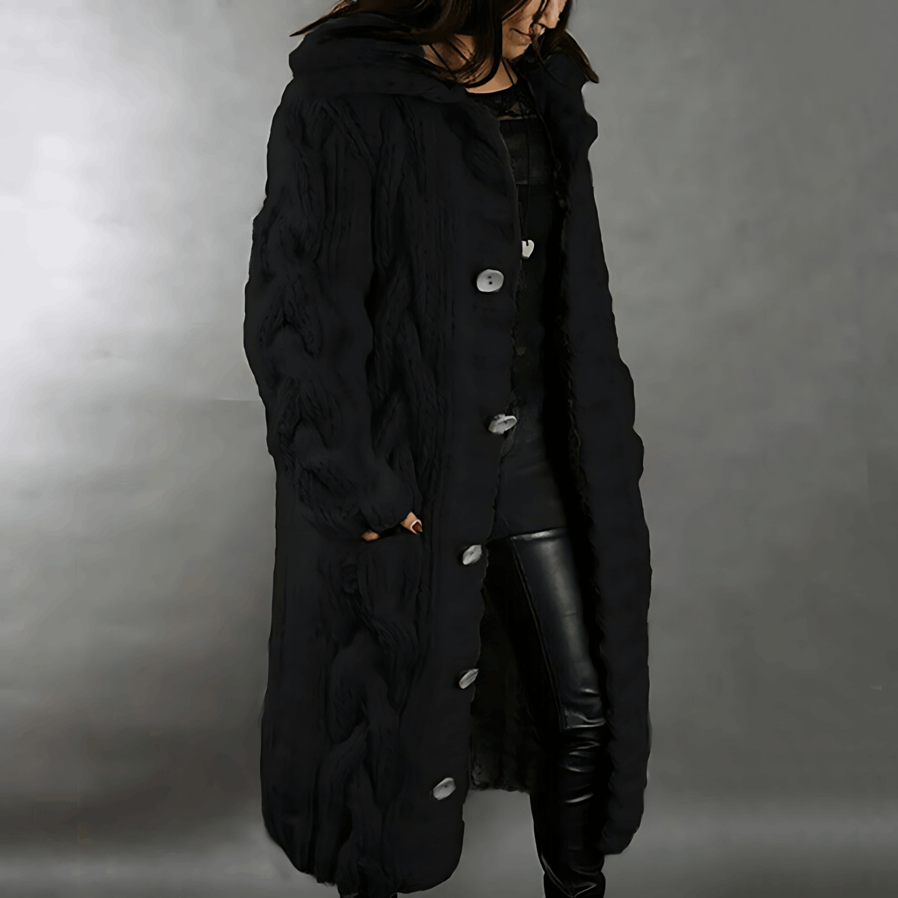 Plus Size Knee Length Cardigan For Comfort And Warmth Black Cardigans