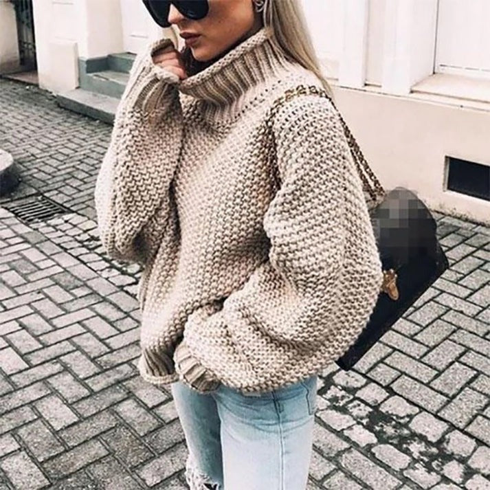 Elegant Half Collar Sweater for Everyday Comfort Wear Khaki