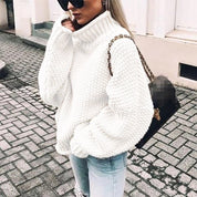 Elegant Half Collar Sweater for Everyday Comfort Wear White