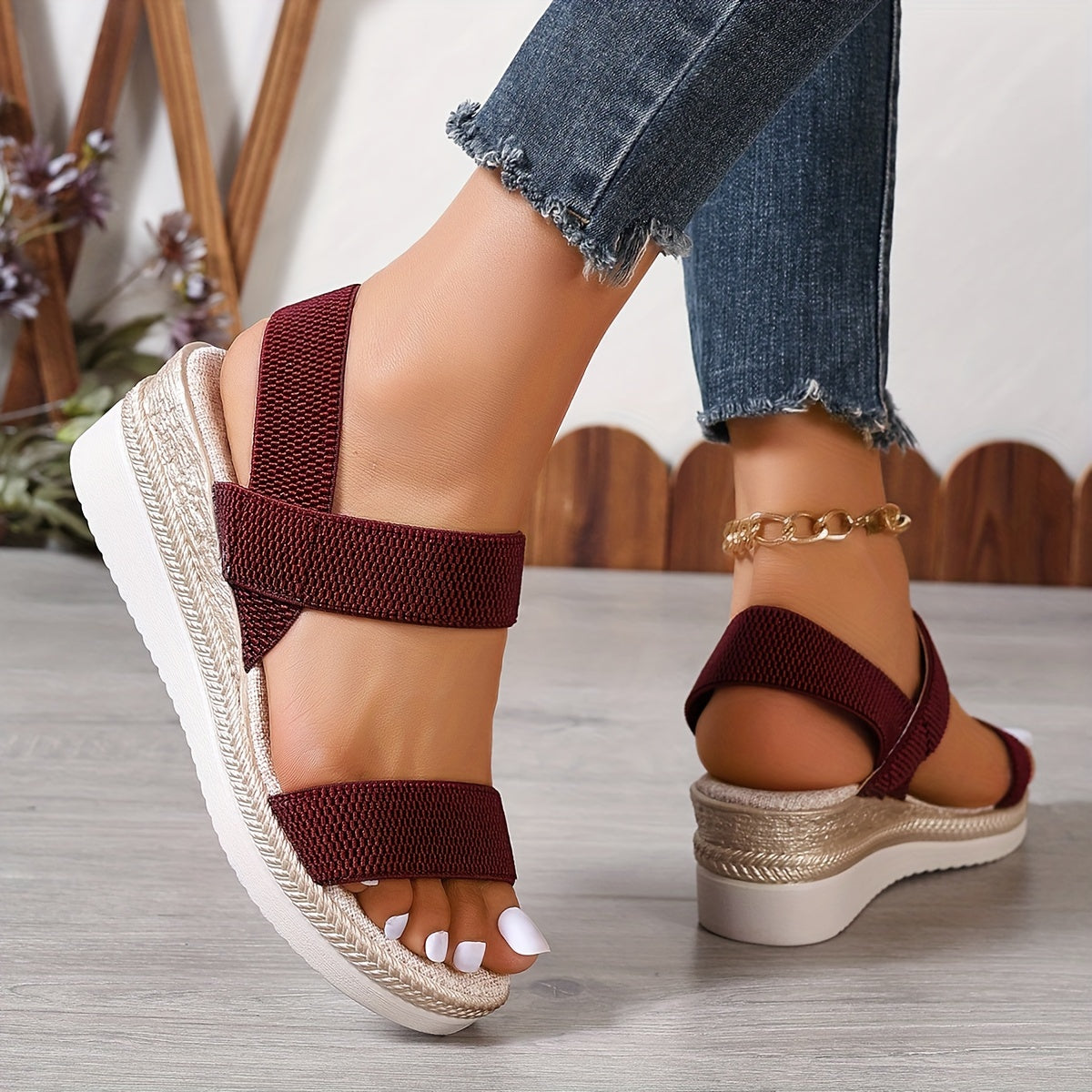 Wedge Heel Sandals For Women All Day Comfort Summer Footwear - OKOHOKO™ FASHION