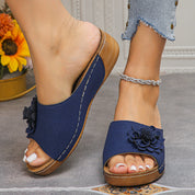 Womens Flower Wedge Sandals Retro Floral All Day Comfort - OKOHOKO™ FASHION
