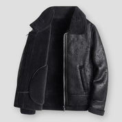 Lamb Wool Leather Jacket For Men Warm Winter Outerwear - OKOHOKO™ FASHION