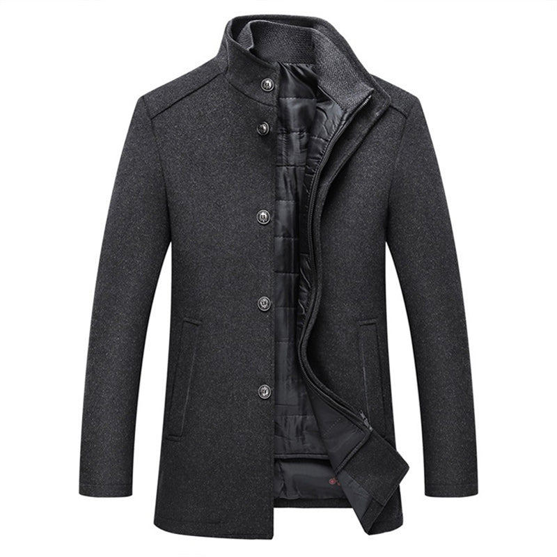 Mens Winter Overcoat With Long Sleeve For Formal Wear - OKOHOKO™ FASHION