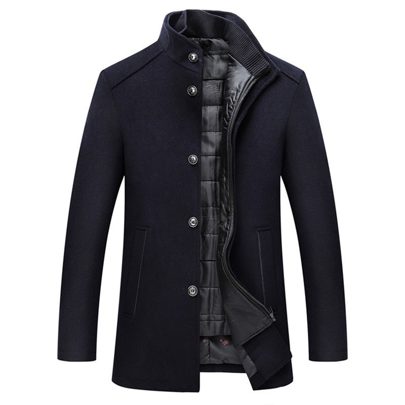Mens Winter Overcoat With Long Sleeve For Formal Wear - OKOHOKO™ FASHION