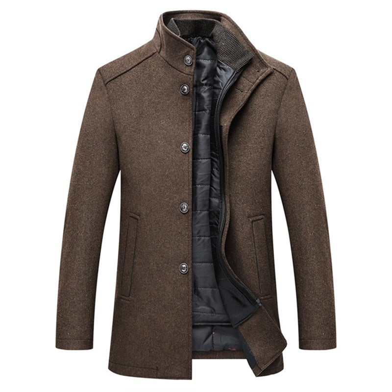 Mens Winter Overcoat With Long Sleeve For Formal Wear - OKOHOKO™ FASHION
