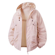 Waterproof Hooded Walking Jacket Lightweight All Weather Pink Jacket & Coats