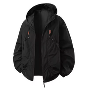 Waterproof Hooded Walking Jacket Lightweight All Weather Black Jacket & Coats