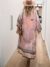 Elegant Long Floral Kimono Robe for Women Dresses