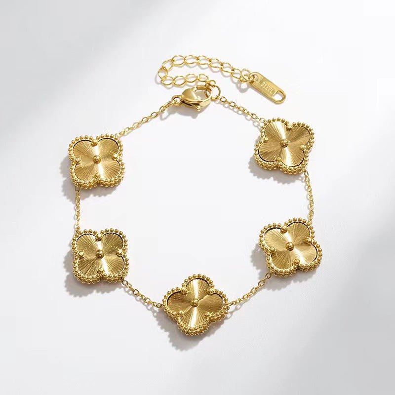 Clover Bracelet Hypoallergenic Plated Four Flower Charms Bracelets
