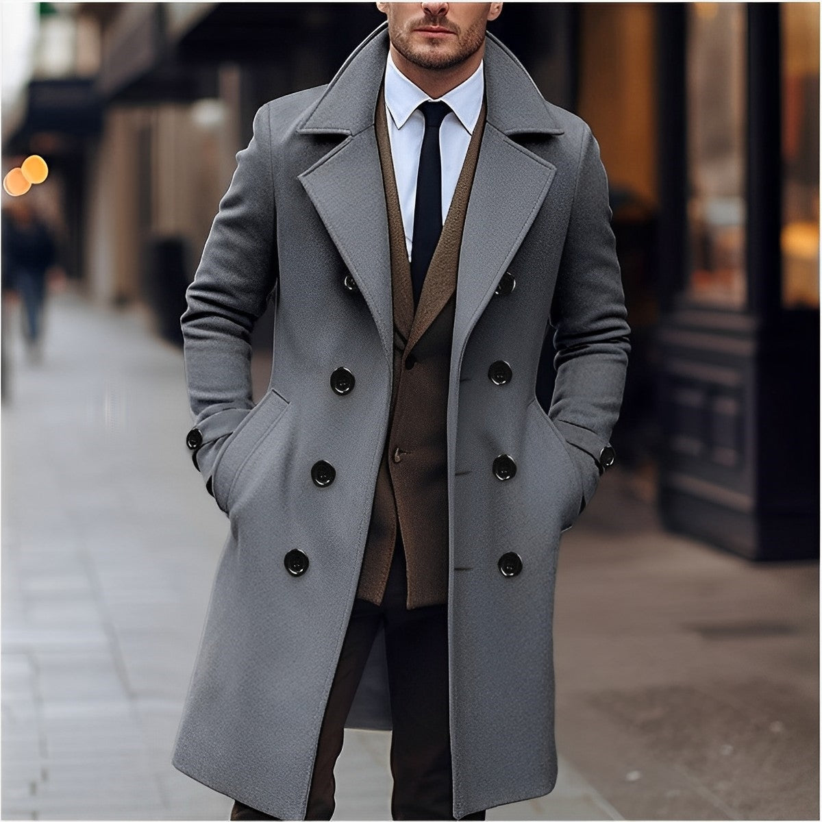 Warm Wool Coat For Men Long Winter Outerwear Essentials - OKOHOKO™ FASHION