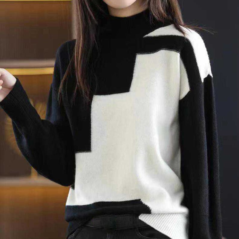 Cozy Plaid Pullover Sweater for Women Winter Fashion - OKOHOKO™ FASHION