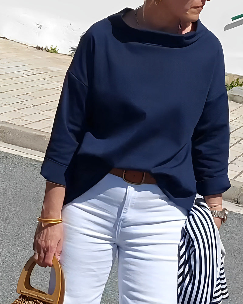Elizabeth | Elegant Top Navy blue Shirts & Tops