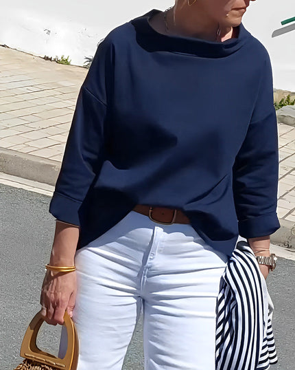 Elizabeth | Elegant Top Navy blue Shirts & Tops
