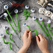 Halloween 3D Eye Beads Twig Bouquet Green 20PCs 40cm Halloween Decorations