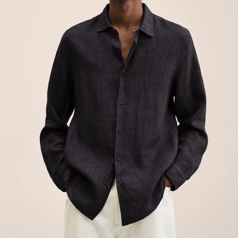 Men's Elegant Linen Shirt Black Shirts