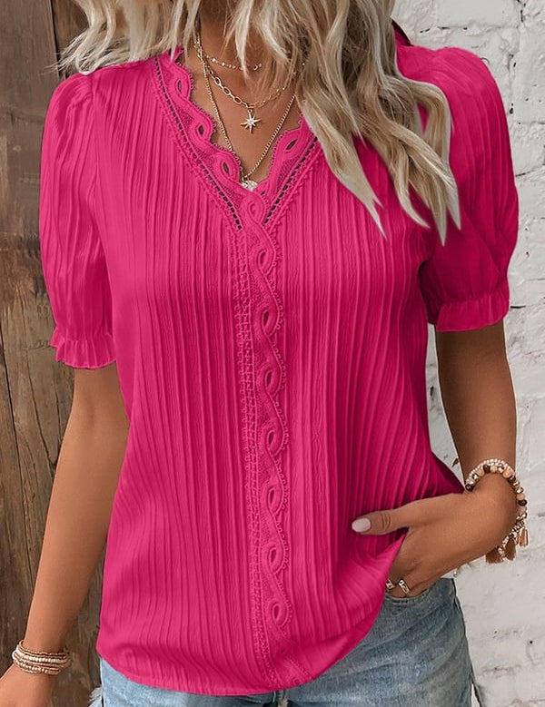 Clarisse | Elegant Lace Blouse Pink