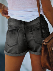 Holly | Ripped Denim Shorts Shorts