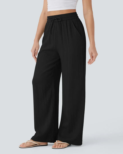 Elegant Linen Wide‑Leg Pants Women Pants