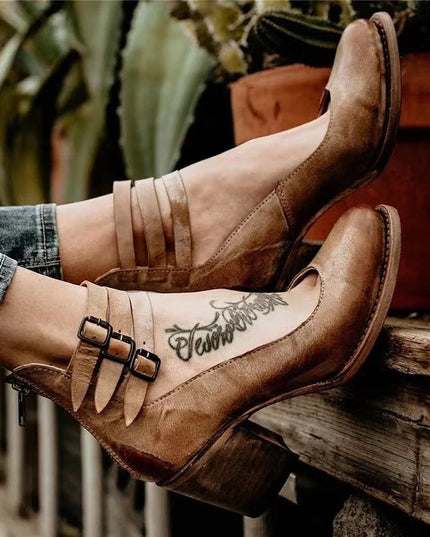 Comfortable and Elegant Thick-heeled Shoes Woman Shoes