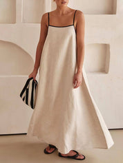 A-line Summer Vibe Contrasting Suspender Dress Dresses