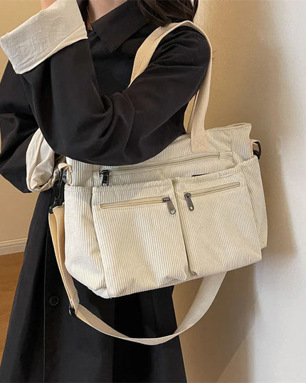 Luz™ | Urban Corduroy Tote Beige Bag