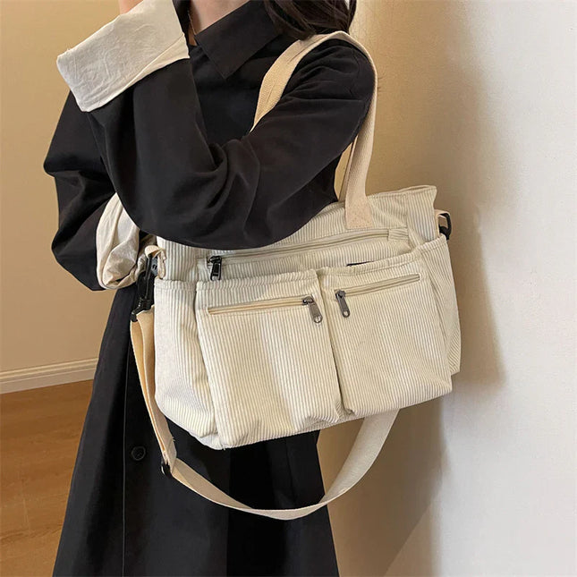 Luz™ | Urban Corduroy Tote Beige Bag