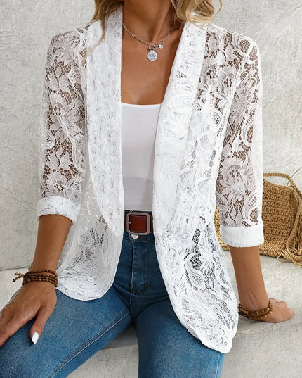 Deborah | Elegant Floral Lace Jacket White