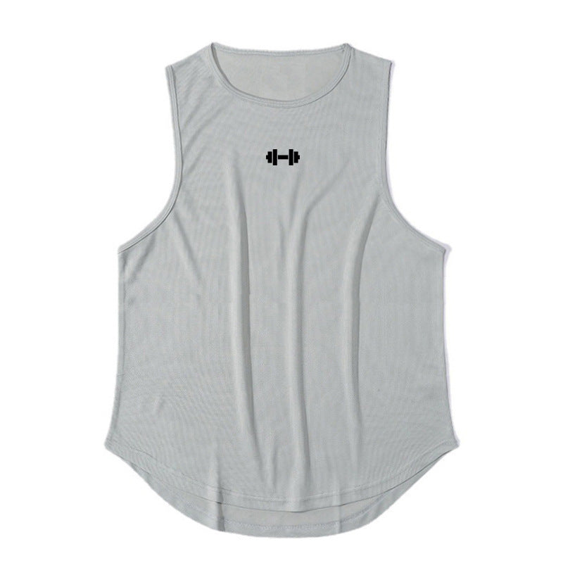 Men's Quick-Dry Sleeveless Fitness Vest Gray T-Shirts