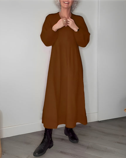 Gloria | Long dress Brown Dresses