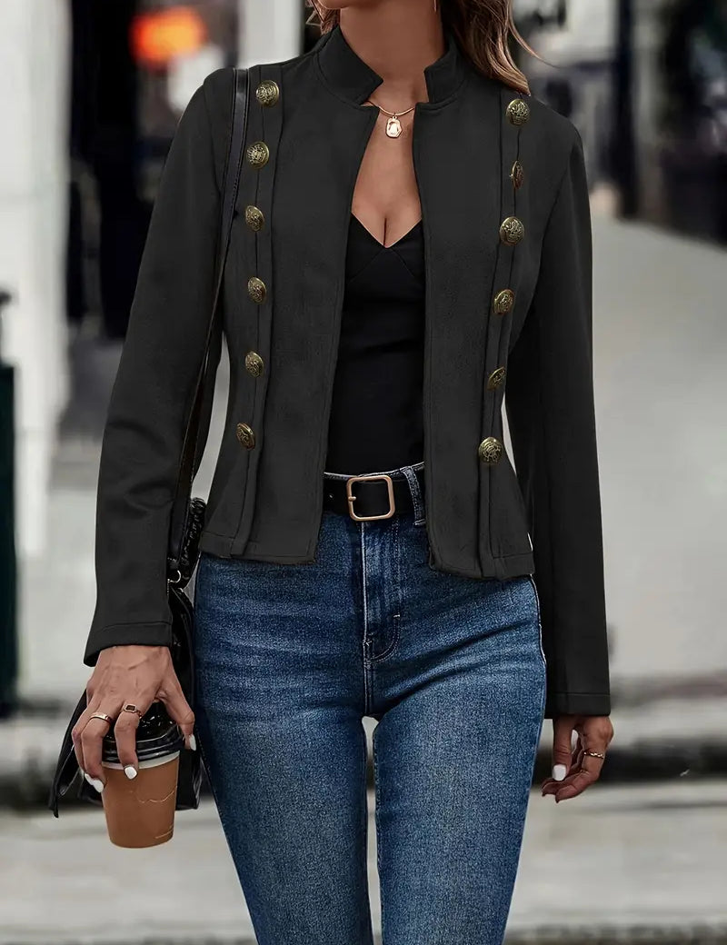 Claire | Buttoned Jacket Black Jacket