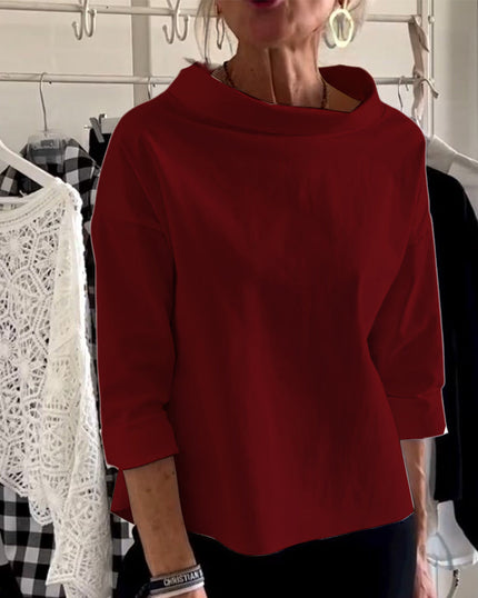 Elizabeth | Elegant Top Wine Red Shirts & Tops
